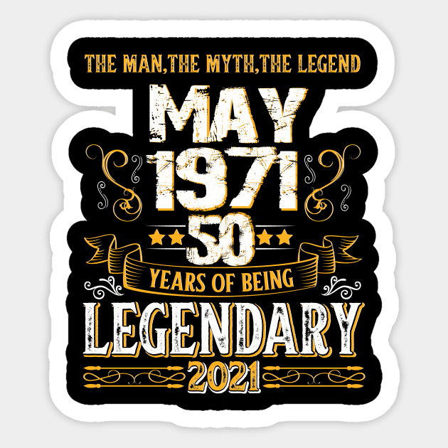 50th Birthday Legendary since 1971 Sticker by Designcompany